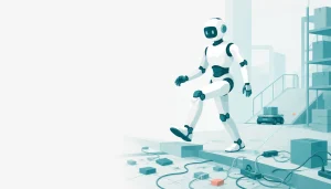 段差や障害物のある現場を歩く二足歩行ロボット