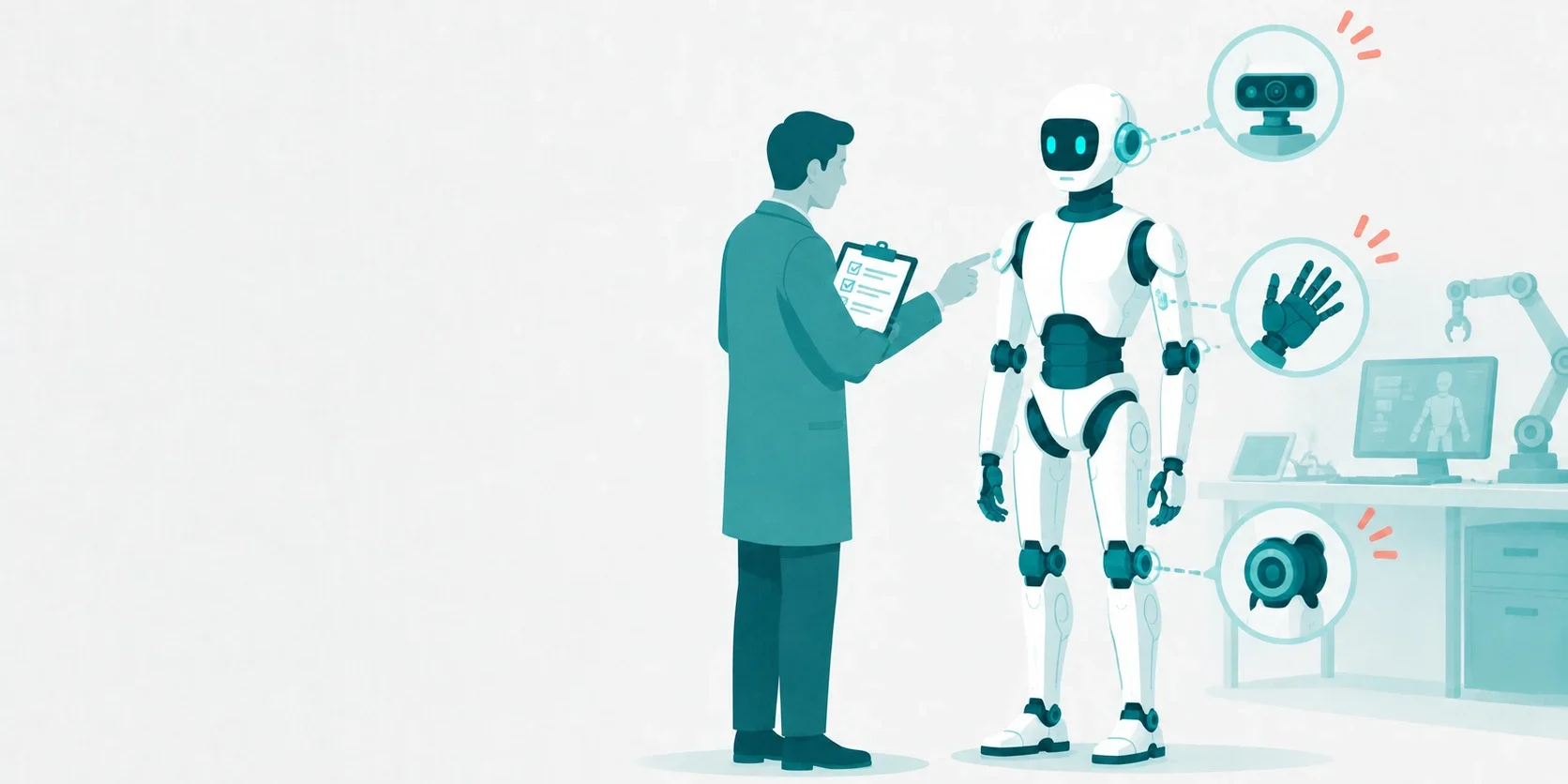article28_research-robot-checklist 研究用ヒューマノイドロボットの選定チェックリストを示すイラスト