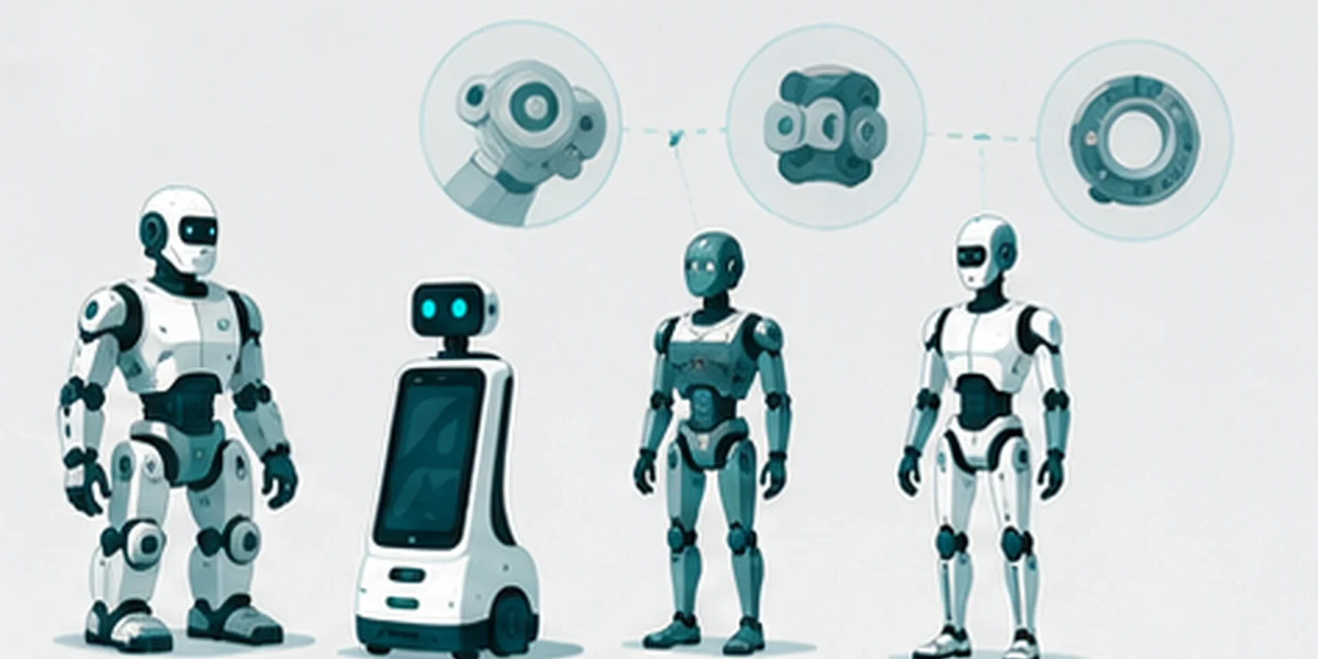 UBTECH製ヒューマノイドロボットのラインナップが並ぶイラスト